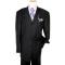 Soho Solid Black Super 100's Rayon Blend Suit